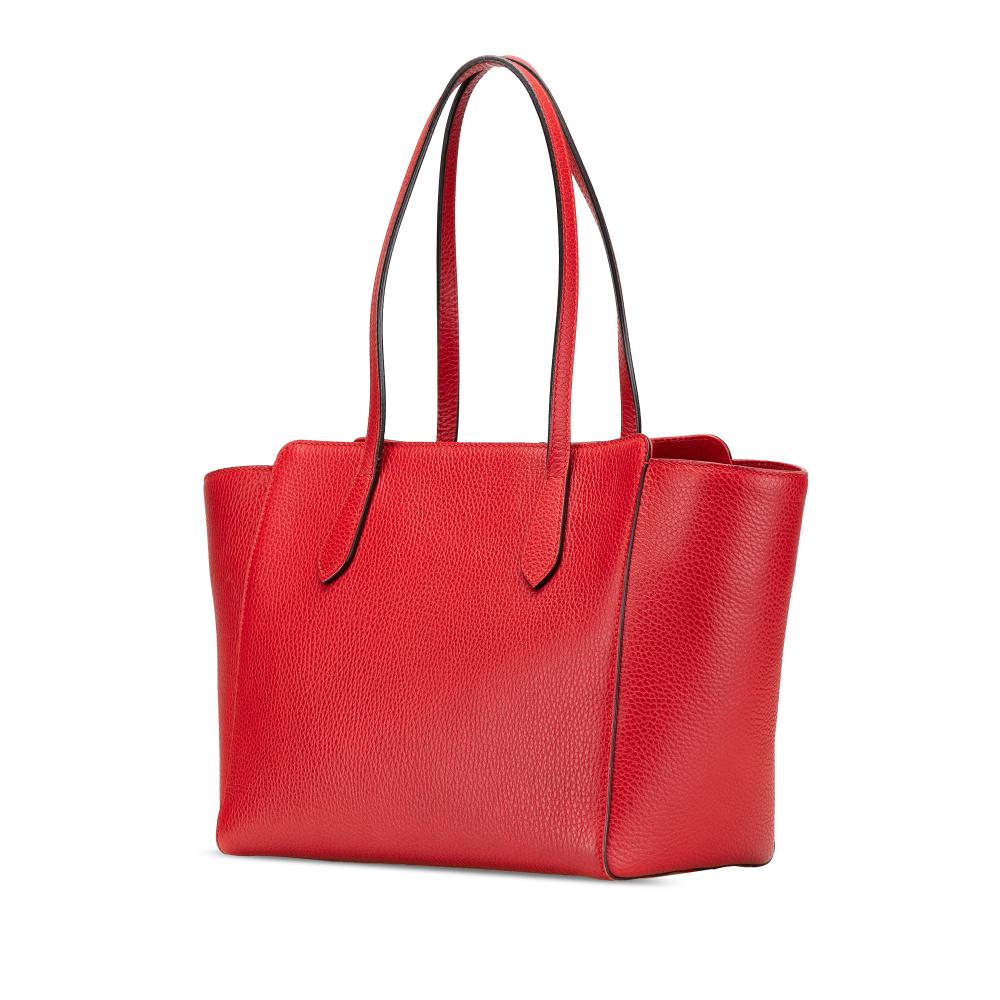 Gucci B Gucci Red Calf Leather Medium Swing Tote Italy