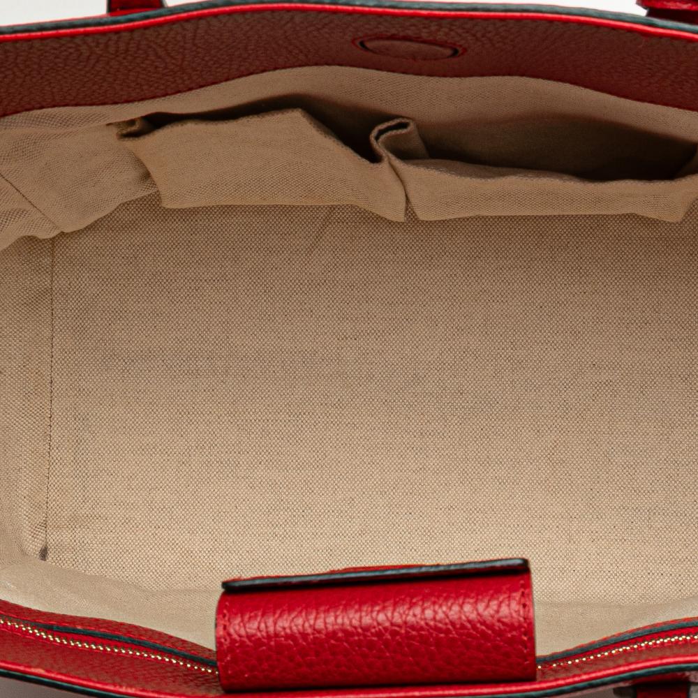 Gucci B Gucci Red Calf Leather Medium Swing Tote Italy
