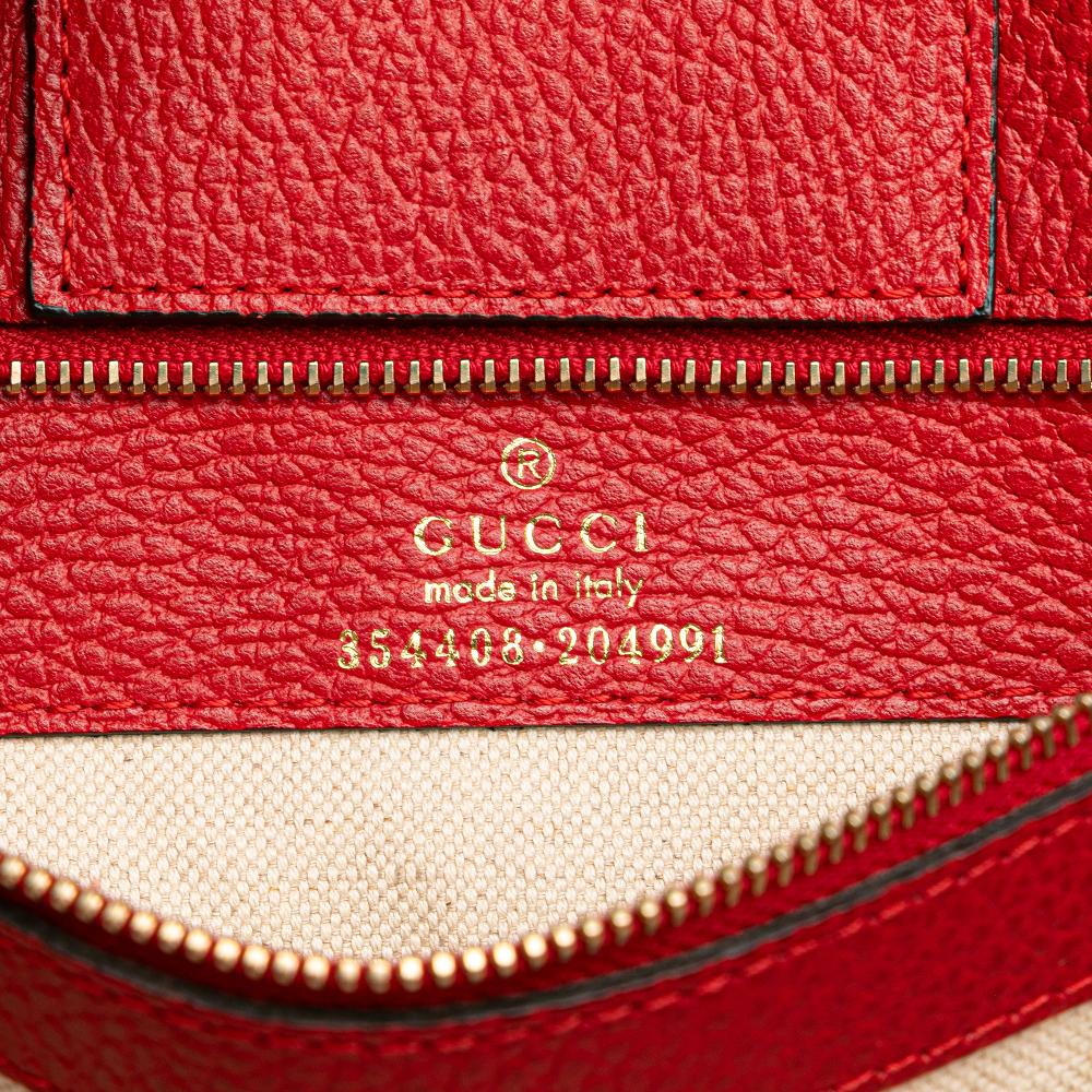 Gucci B Gucci Red Calf Leather Medium Swing Tote Italy