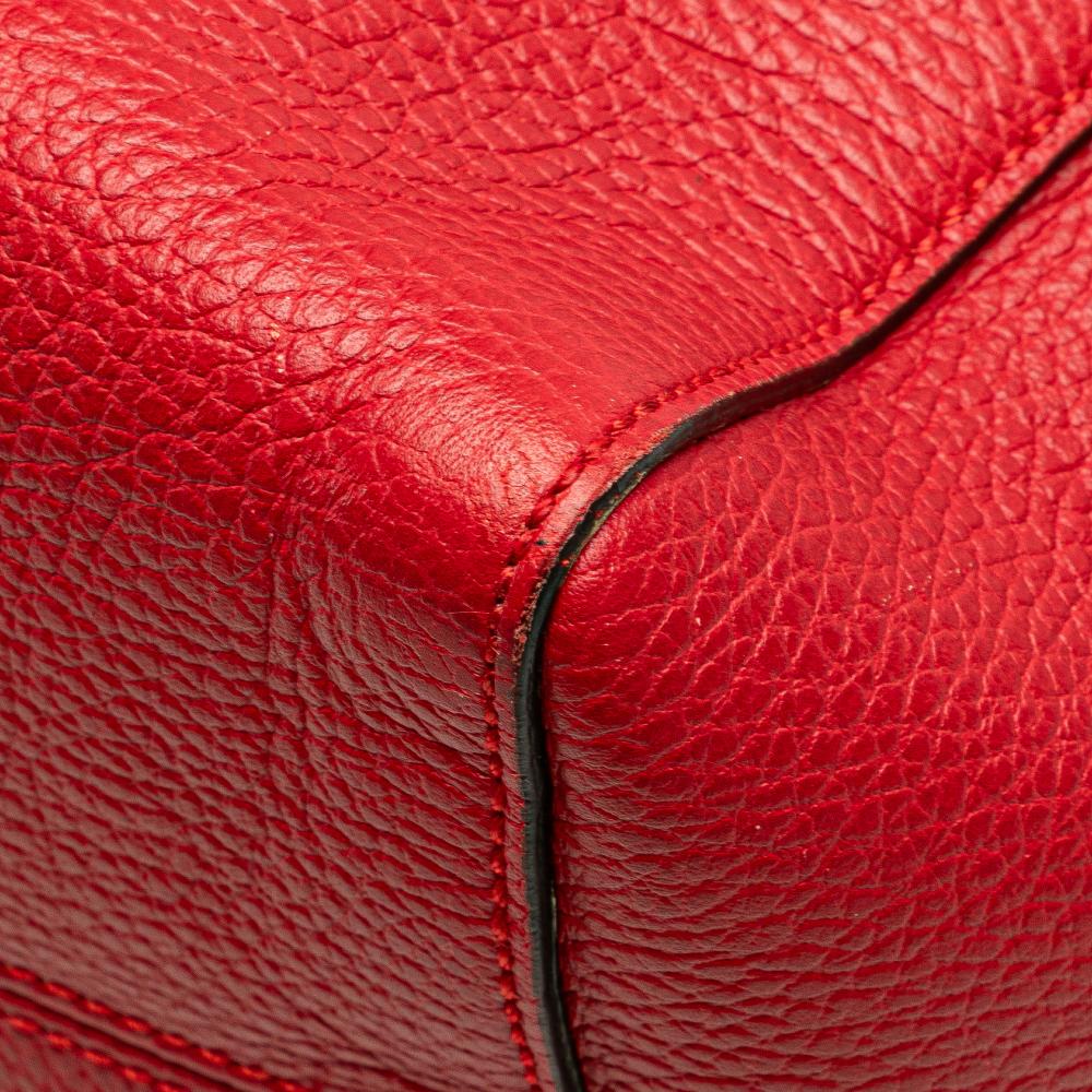 Gucci B Gucci Red Calf Leather Medium Swing Tote Italy