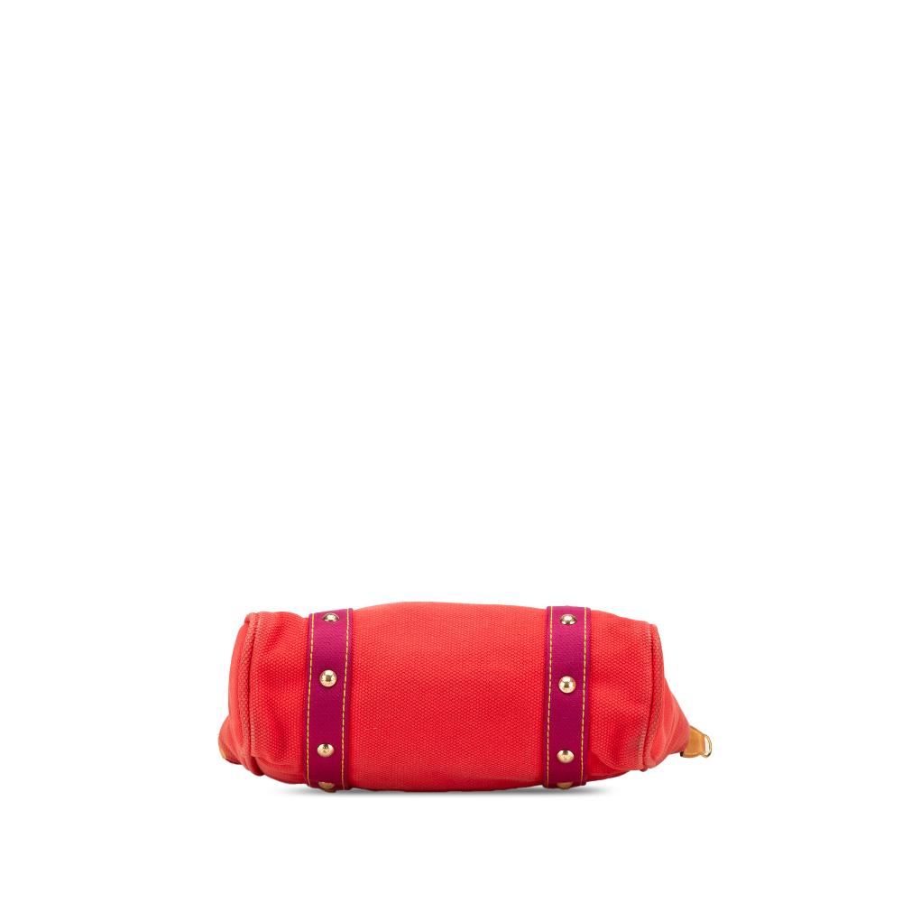 Louis Vuitton B Louis Vuitton Red Canvas Fabric Antigua Cabas MM France