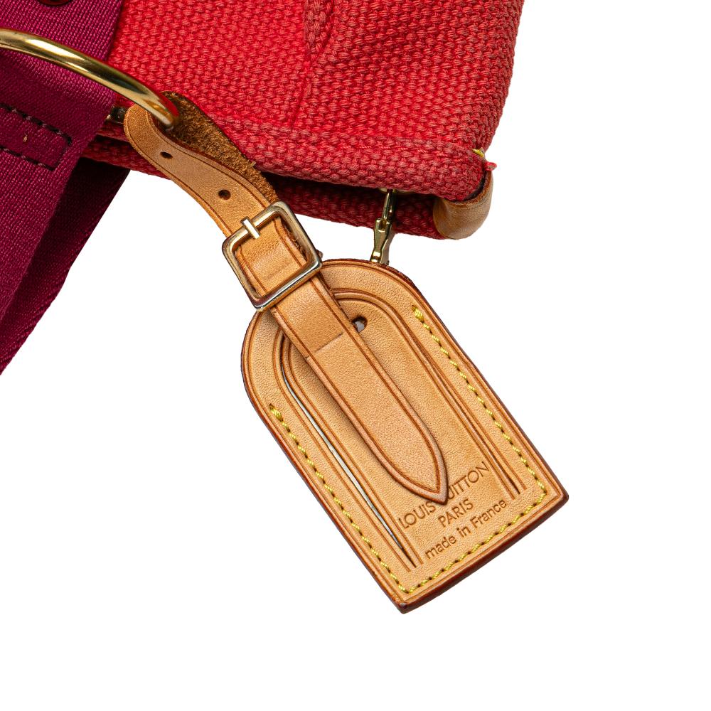 Louis Vuitton B Louis Vuitton Red Canvas Fabric Antigua Cabas MM France