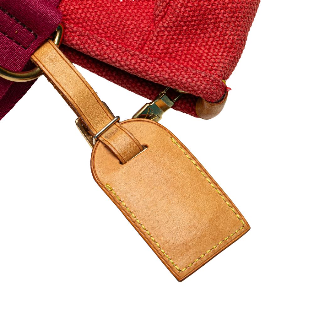 Louis Vuitton B Louis Vuitton Red Canvas Fabric Antigua Cabas MM France