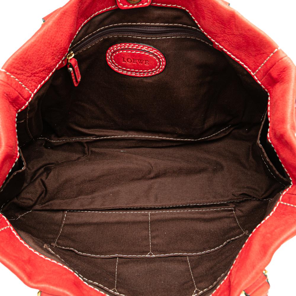 Loewe B LOEWE Red Nubuck Leather Leather Nubuck Anagram Madrid Fringe Shoulder Bag China