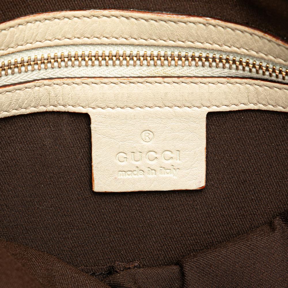 Gucci B Gucci Brown Light Beige Calf Leather Guccissima Tote Italy