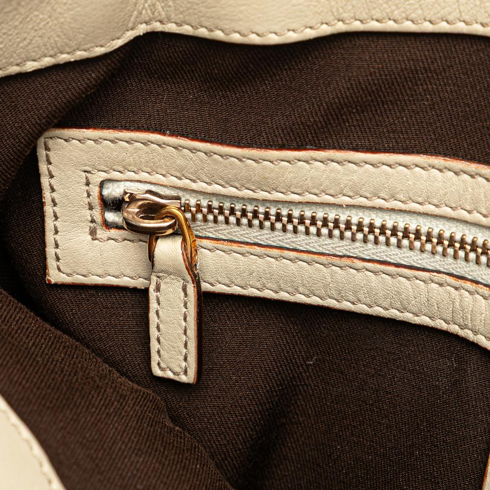 Gucci B Gucci Brown Light Beige Calf Leather Guccissima Tote Italy