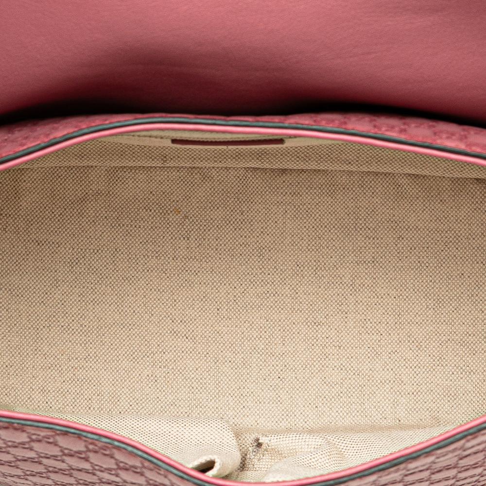 Gucci B Gucci Pink Calf Leather Microguccissima Sukey Crossbody Italy