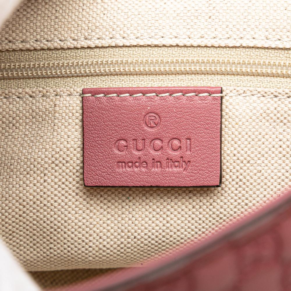 Gucci B Gucci Pink Calf Leather Microguccissima Sukey Crossbody Italy