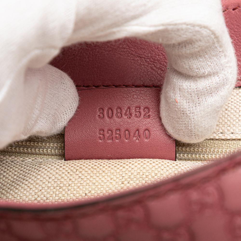 Gucci B Gucci Pink Calf Leather Microguccissima Sukey Crossbody Italy