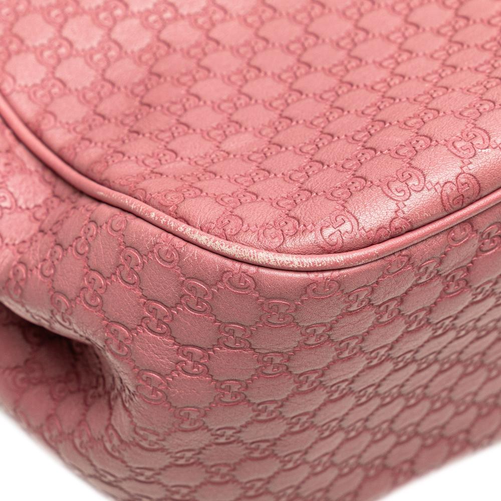 Gucci B Gucci Pink Calf Leather Microguccissima Sukey Crossbody Italy