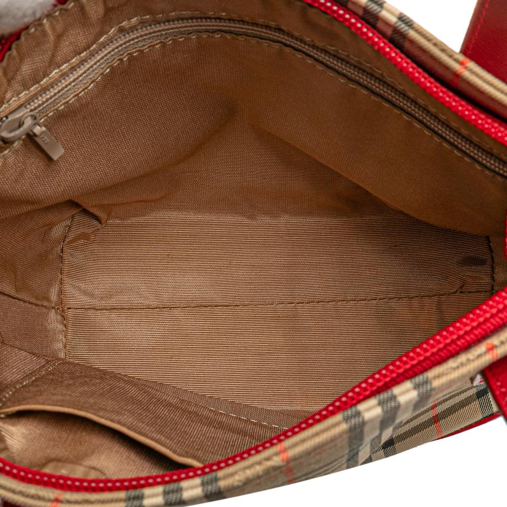 Burberry B Burberry Brown Beige Canvas Fabric Haymarket Check Handbag United Kingdom