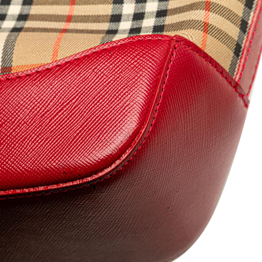 Burberry B Burberry Brown Beige Canvas Fabric Haymarket Check Handbag United Kingdom