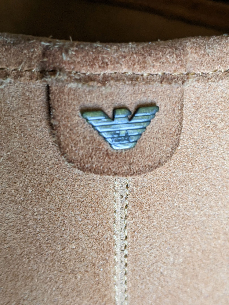 Emporio Armani Bottes en daim fauve pâle 39.5-40