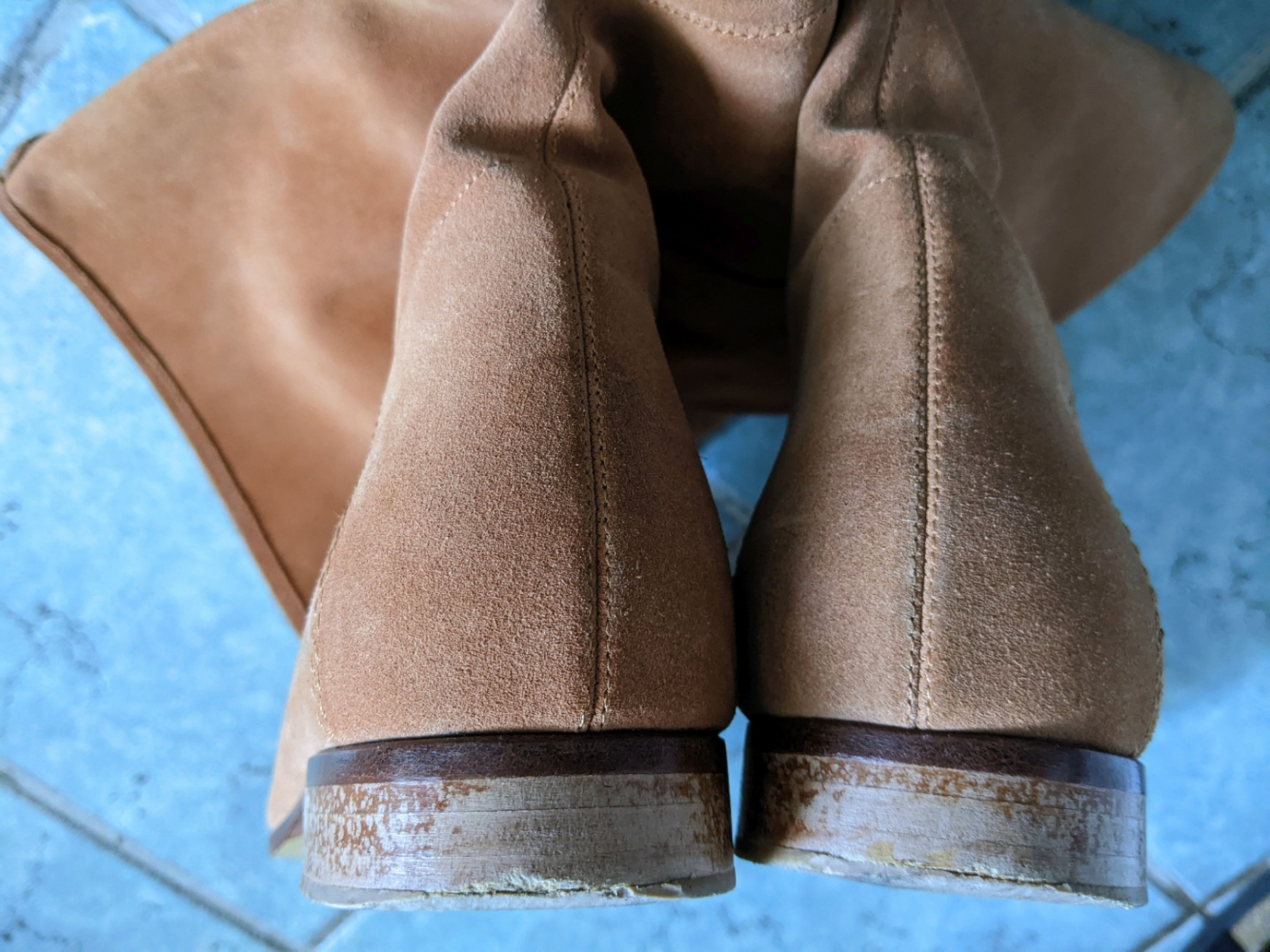 Emporio Armani Bottes en daim fauve pâle 39.5-40