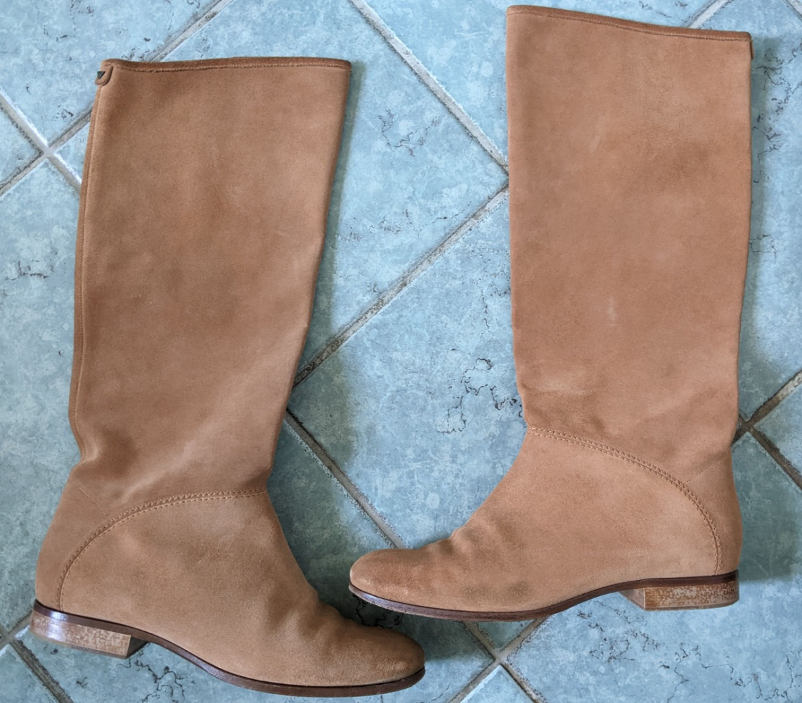 Emporio Armani Bottes en daim fauve pâle 39.5-40
