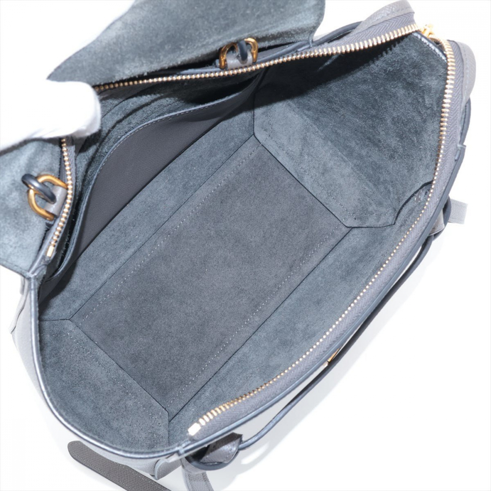 Celine Belt Bag Micro Grained Calfskin Leather 3-Ways Tote Bag Grey