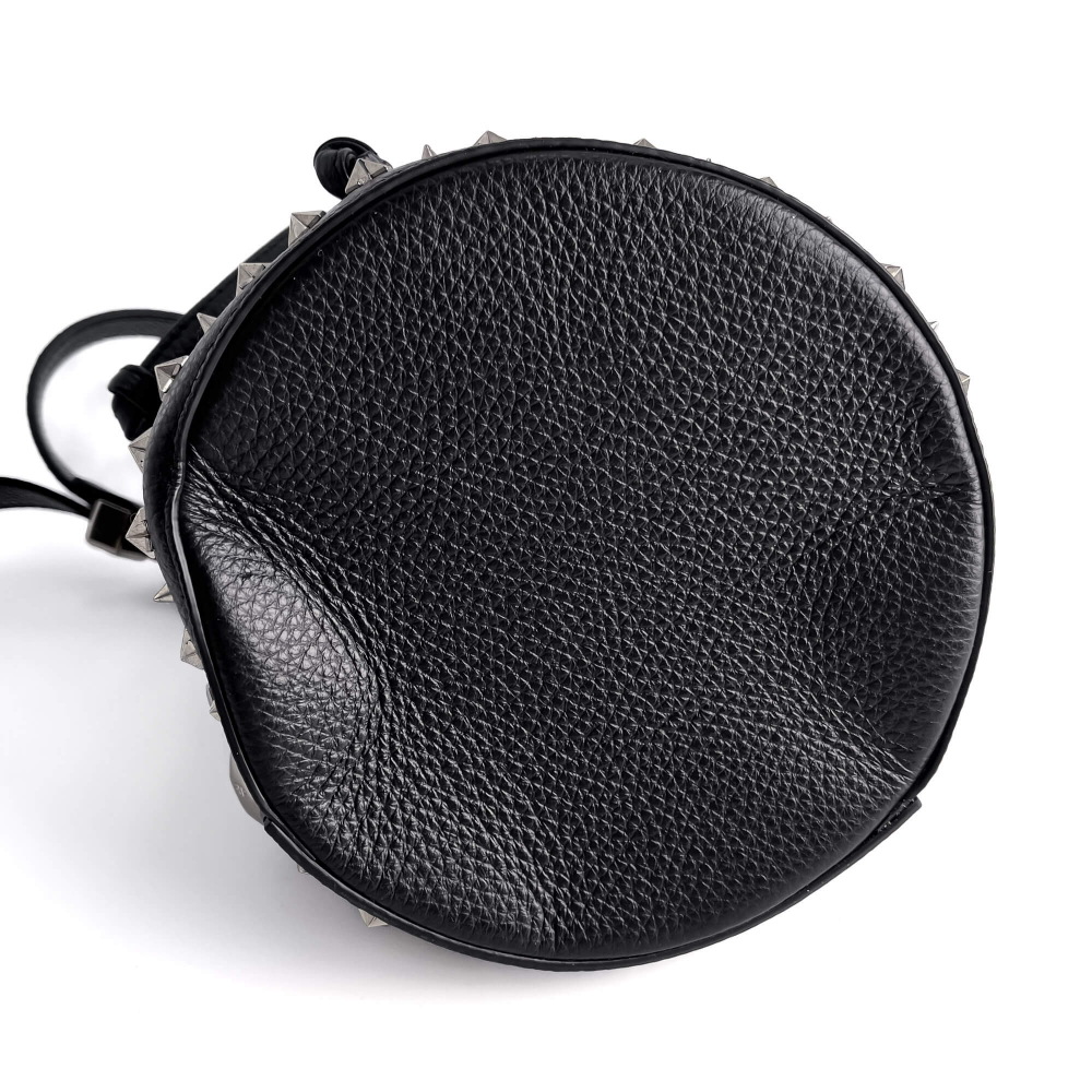 Philipp Plein Stud Leather Bucket Shoulder Bag Black
