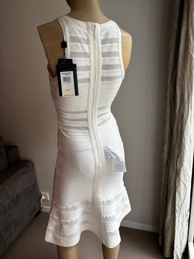 Herve Leger Weißes Kleid