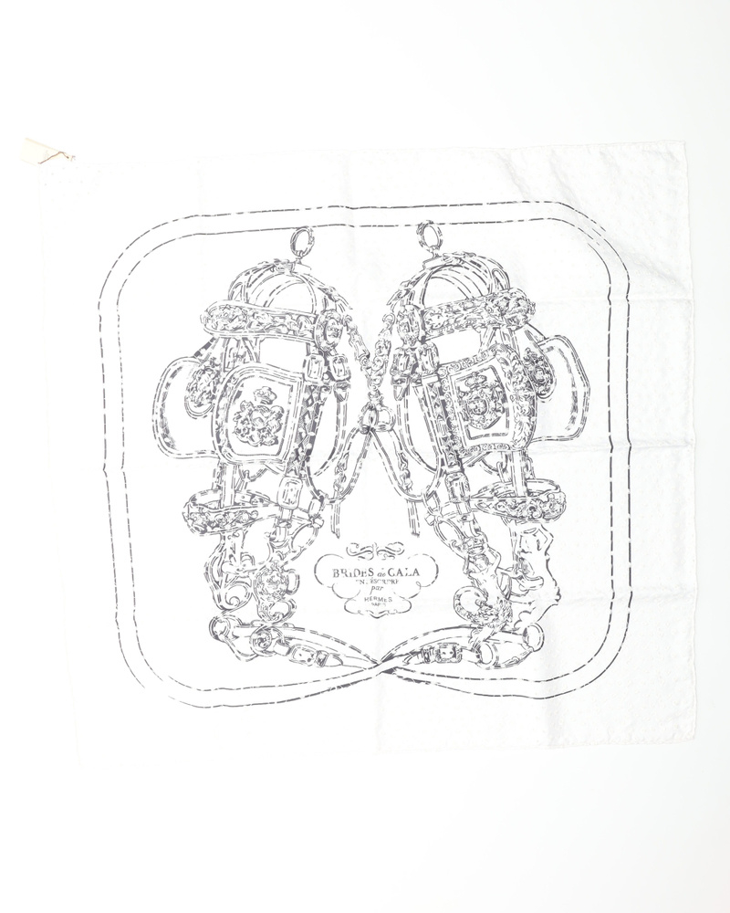 Hermès 70 Brides de Gala Broderie Anglaise Silk scarf