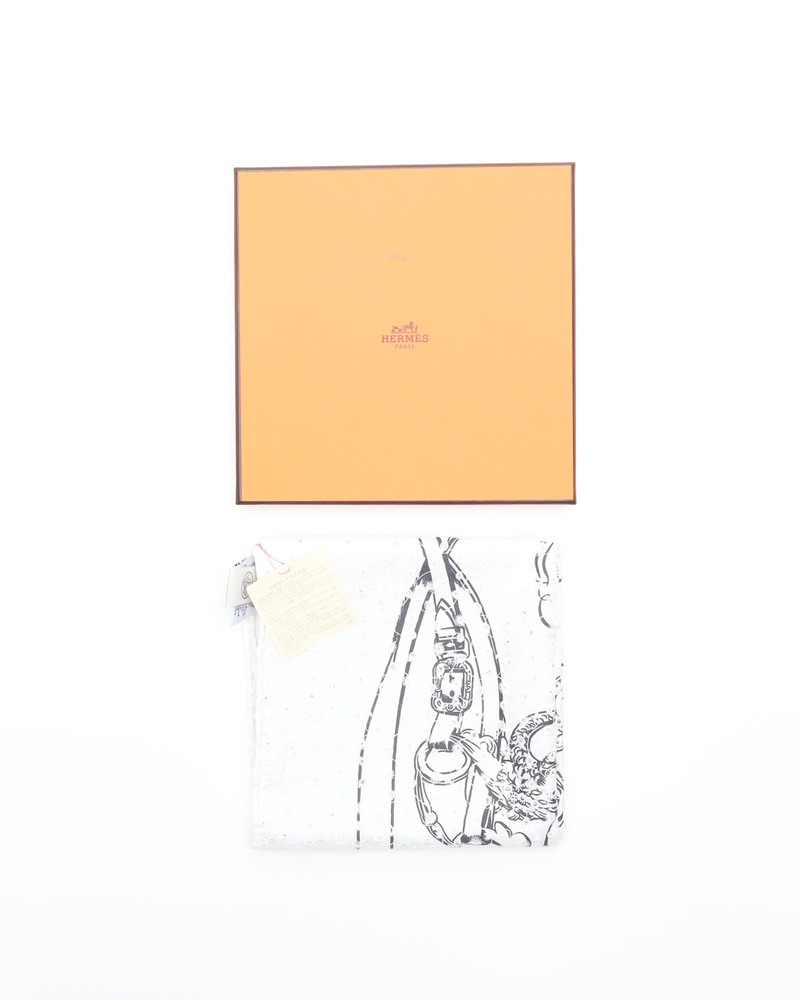Hermès 70 Brides de Gala Broderie Anglaise Silk scarf