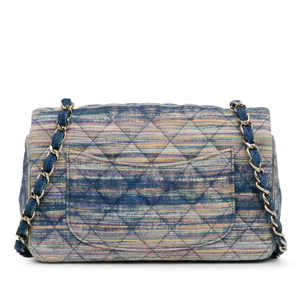 Chanel AB Chanel Blue with Multi Denim Fabric Mini Rectangular Multicolor Classic Single Flap France