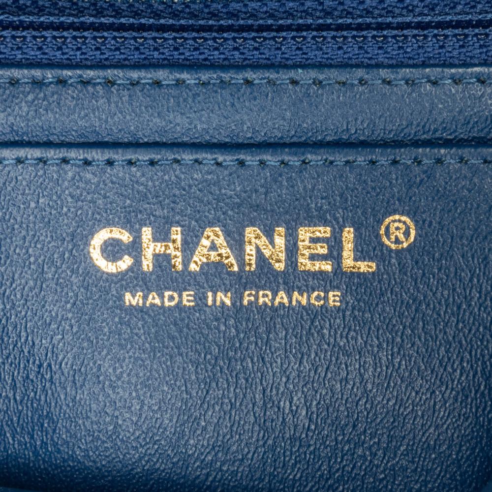 Chanel AB Chanel Blue with Multi Denim Fabric Mini Rectangular Multicolor Classic Single Flap France