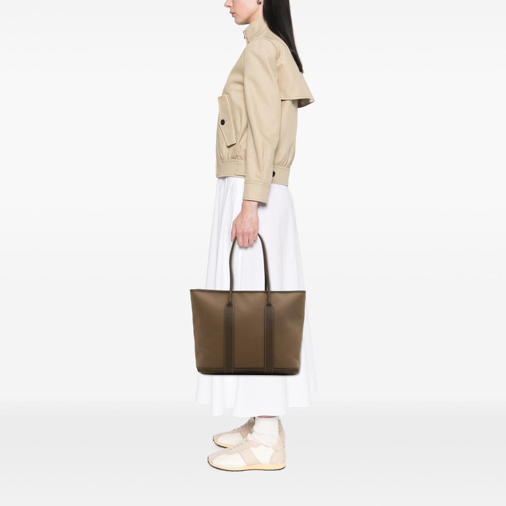 Hermès B Hermès Brown Light Brown Canvas Fabric Toile and Negonda Garden Party 36 France