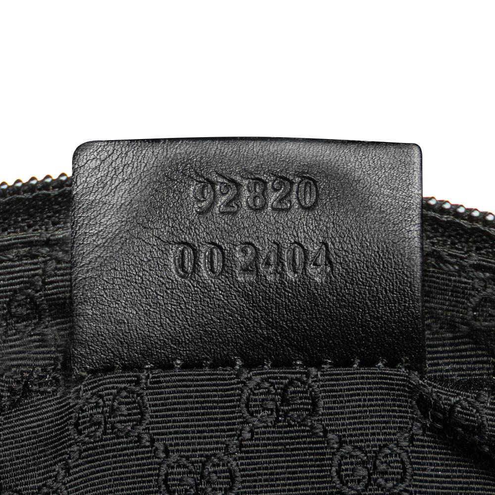 Gucci B Gucci Black Denim Fabric Web Shoulder Bag Italy
