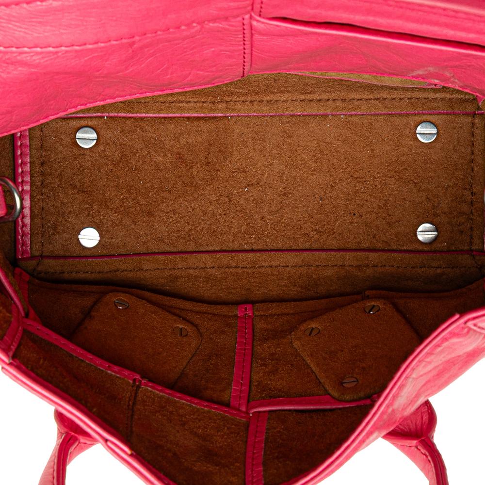 Bottega Veneta B Bottega Veneta Pink Hot Pink Calf Leather Mini Paper skin Intrecciato Arco Satchel Italy