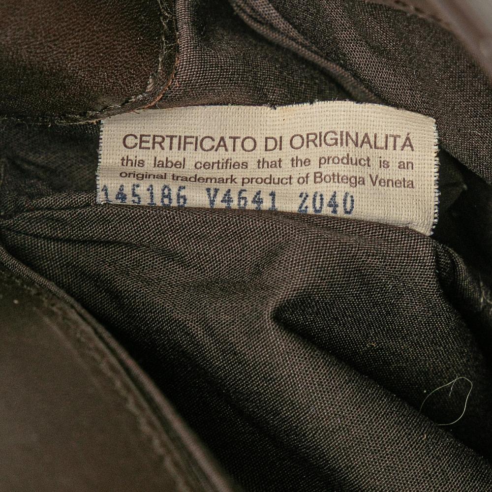 Bottega Veneta B Bottega Veneta Brown Dark Brown Calf Leather Intrecciato Trimmed Clutch Italy