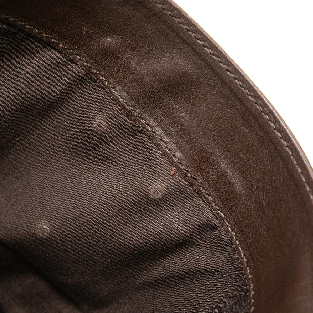 Bottega Veneta B Bottega Veneta Brown Dark Brown Calf Leather Intrecciato Trimmed Clutch Italy