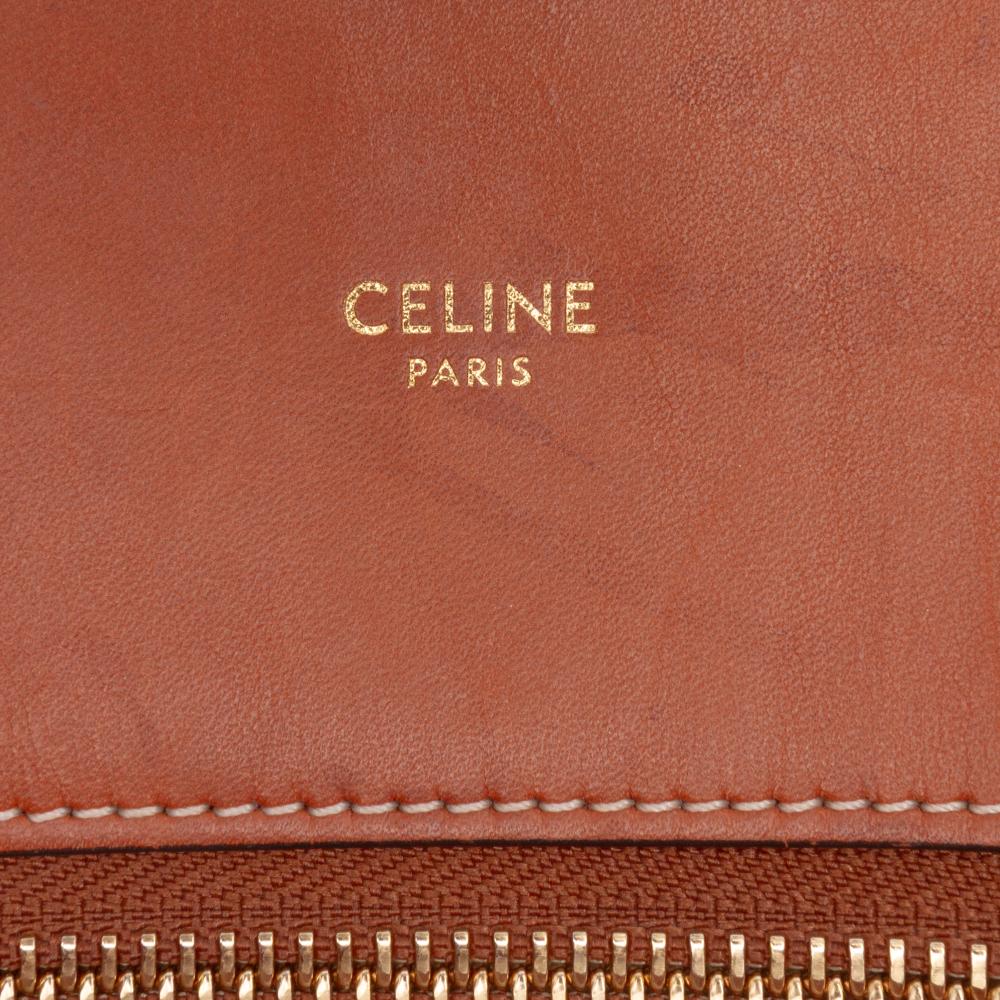 Celine B Celine Blue Canvas Fabric Small Triomphe Maillon Vertical Cabas Satchel Italy