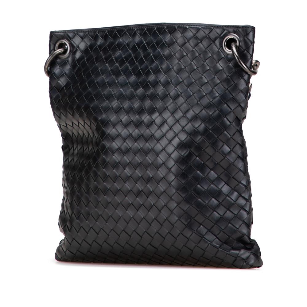 Bottega Veneta B Bottega Veneta Black Nappa Leather Leather Nappa Intrecciato VN Crossbody Italy