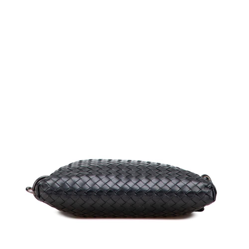 Bottega Veneta B Bottega Veneta Black Nappa Leather Leather Nappa Intrecciato VN Crossbody Italy