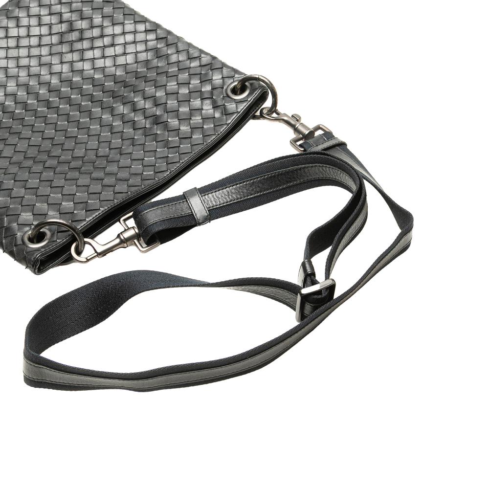 Bottega Veneta B Bottega Veneta Black Nappa Leather Leather Nappa Intrecciato VN Crossbody Italy