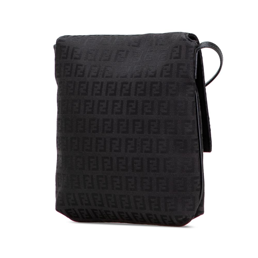 Fendi B Fendi Black Canvas Fabric Zucchino Crossbody Italy