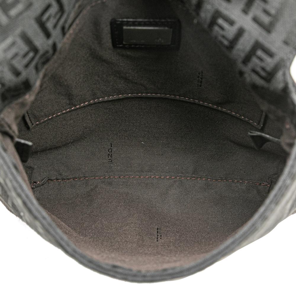 Fendi B Fendi Black Canvas Fabric Zucchino Crossbody Italy