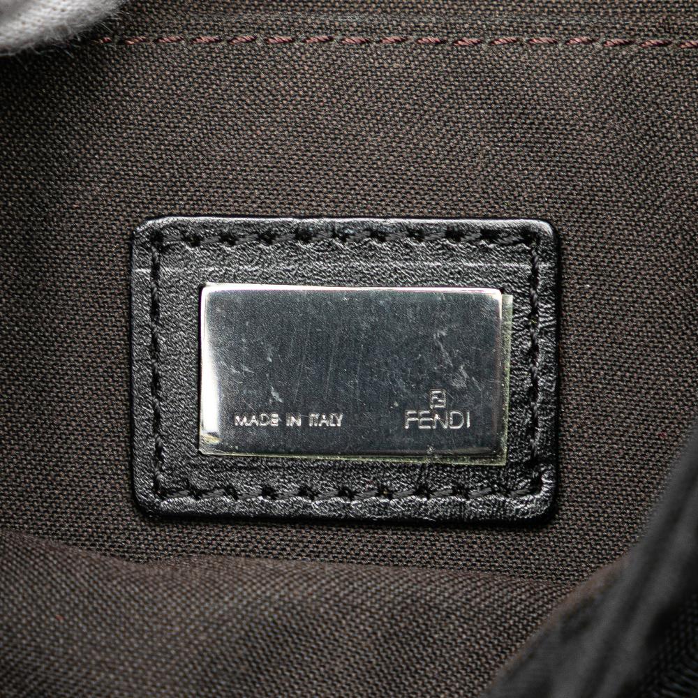 Fendi B Fendi Black Canvas Fabric Zucchino Crossbody Italy