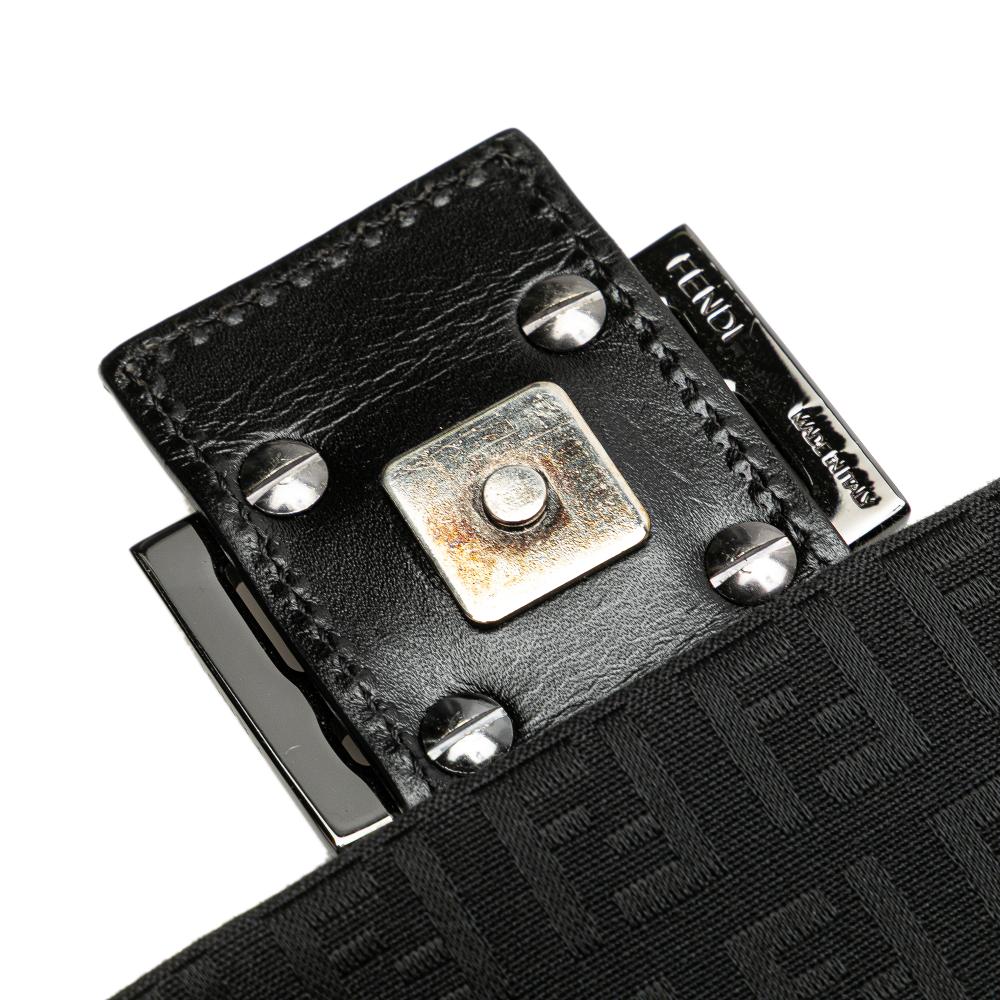 Fendi B Fendi Black Canvas Fabric Zucchino Crossbody Italy