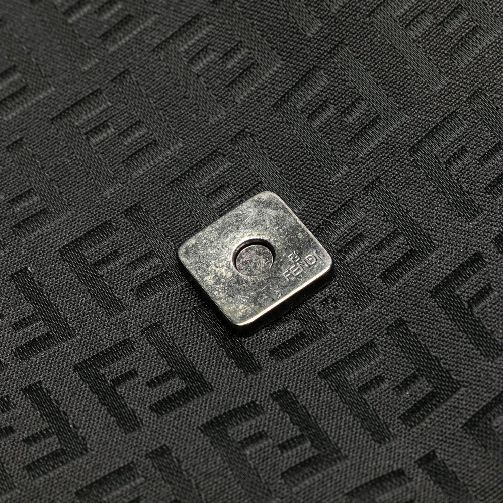 Fendi B Fendi Black Canvas Fabric Zucchino Crossbody Italy