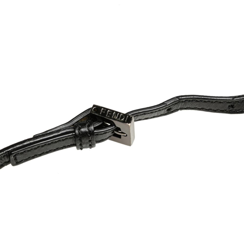 Fendi B Fendi Black Canvas Fabric Zucchino Crossbody Italy