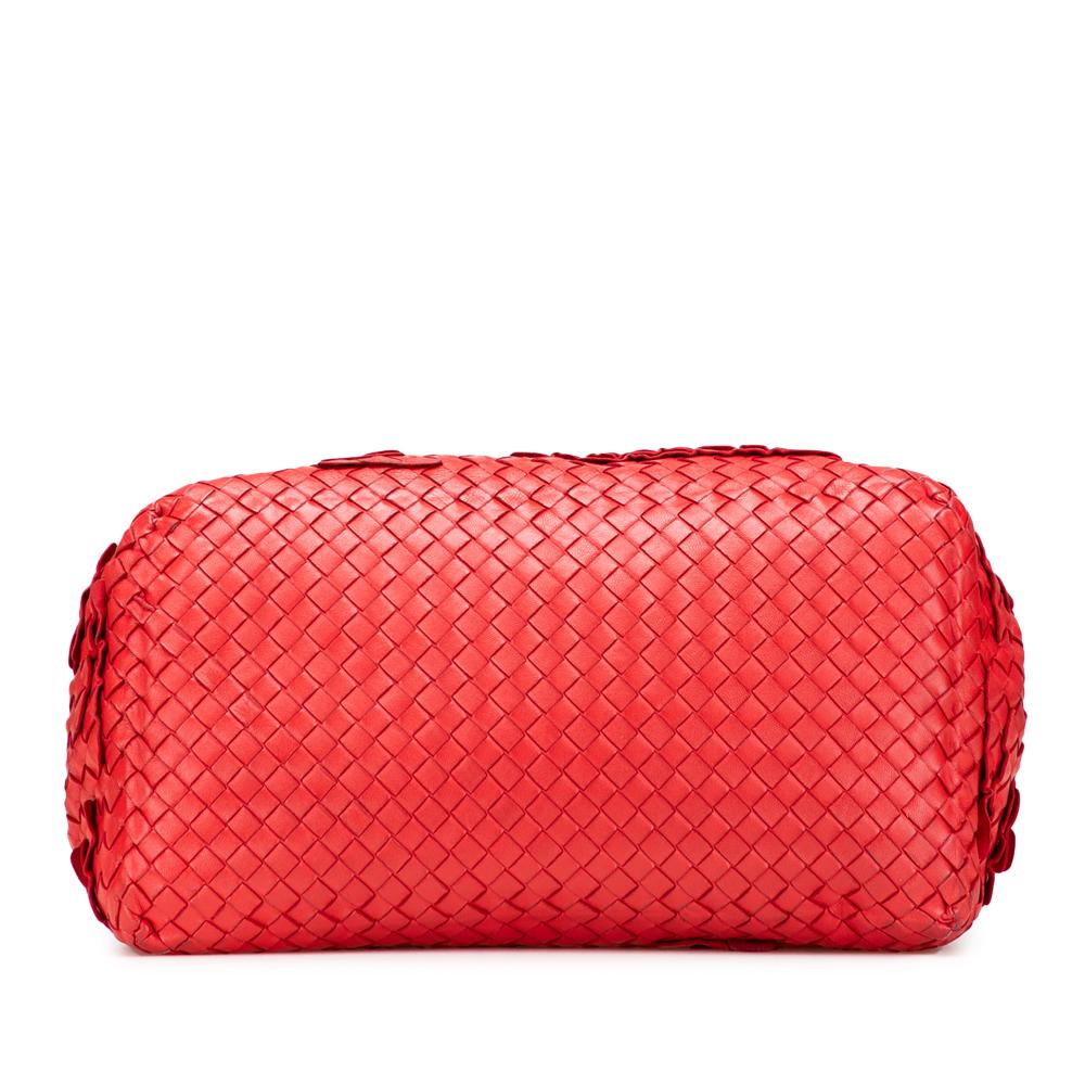 Bottega Veneta B Bottega Veneta Red Nappa Leather Leather Nappa Intrecciato Ruffle Tote Italy