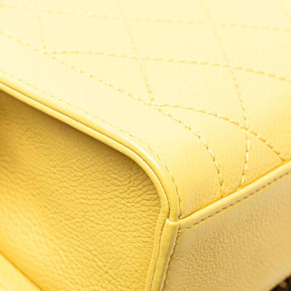 Chanel B Chanel Yellow Calf Leather Mini skin Label Click Shopping Tote Italy