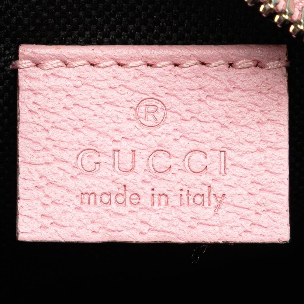 Gucci AB Gucci Pink Coated Canvas Fabric GG Supreme Psychedelic Round Crossbody Italy