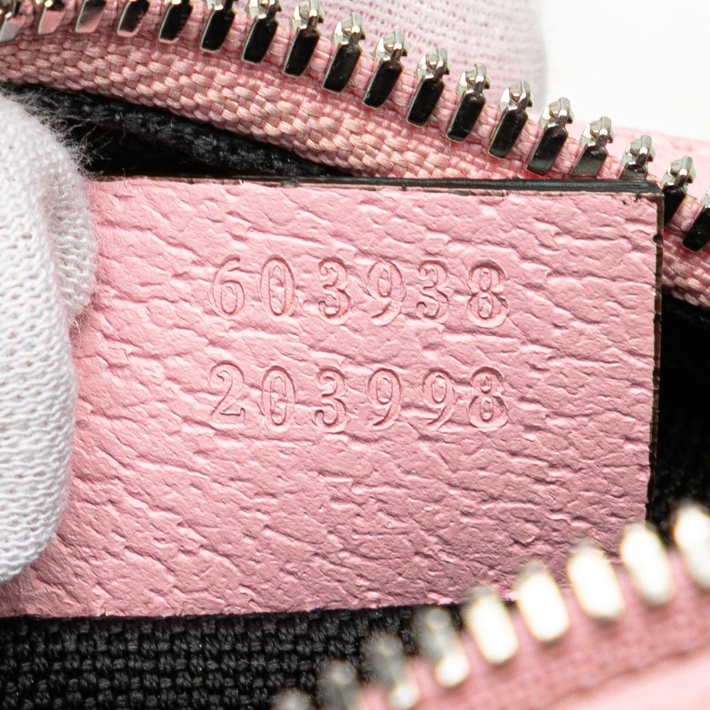 Gucci AB Gucci Pink Coated Canvas Fabric GG Supreme Psychedelic Round Crossbody Italy