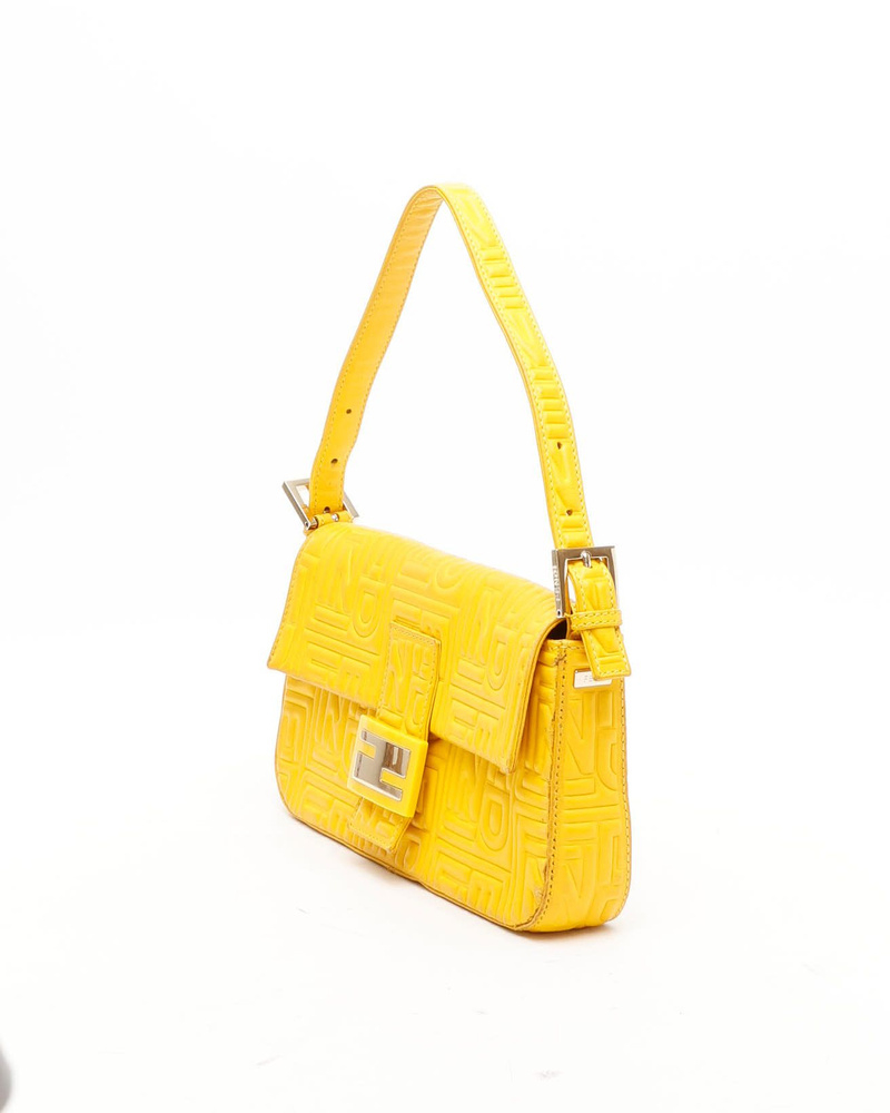 Fendi Embossed Baguette Bag