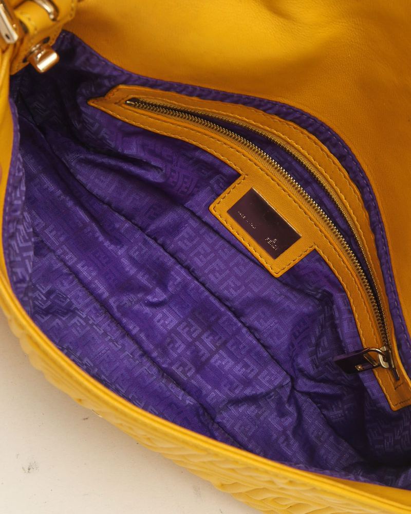 Fendi Embossed Baguette Bag