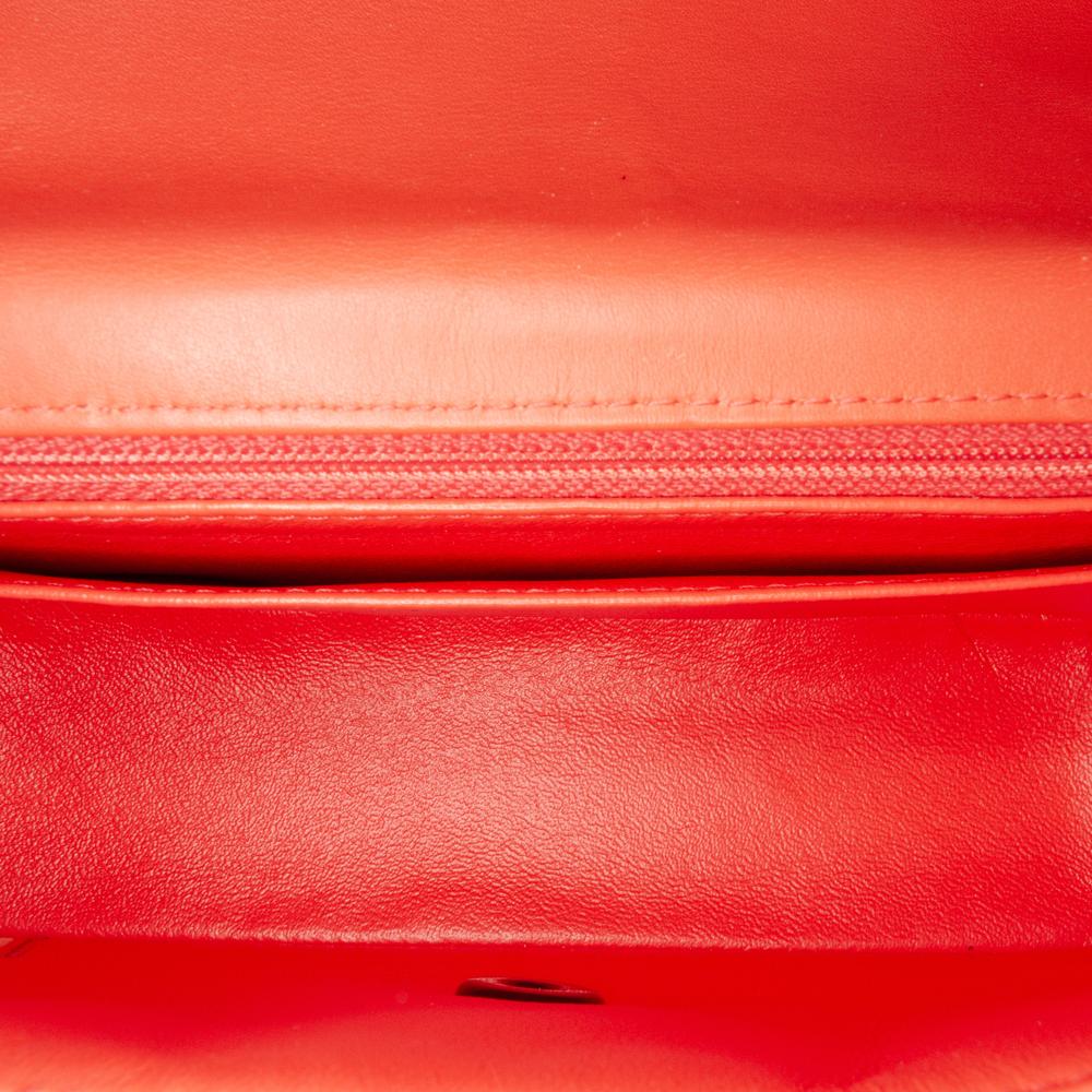 Chanel B Chanel Orange Peach Velvet Fabric Mini Rectangular Classic Single Flap France