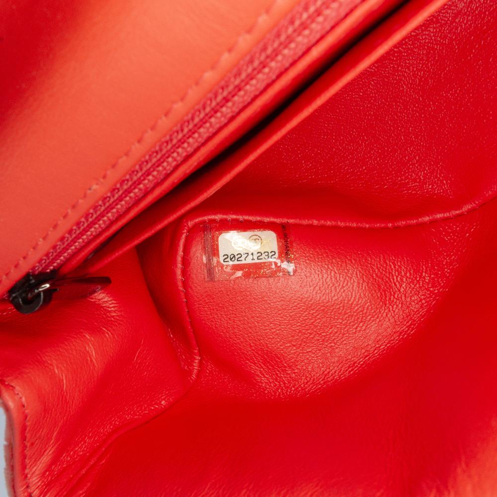 Chanel B Chanel Orange Peach Velvet Fabric Mini Rectangular Classic Single Flap France