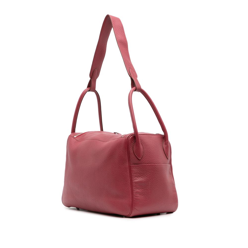 Hermès B Hermès Red Dark Red Calf Leather Clemence Lindy 34 France
